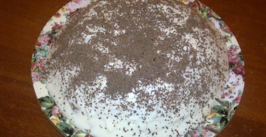 Легкий торт из бананов и печенья