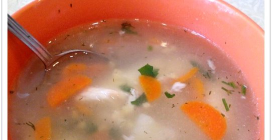 Уха из судака с пшеном