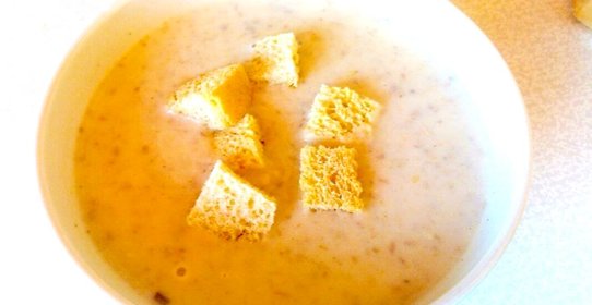 Грибной суп-пюре на курином бульоне