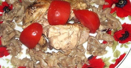 Цыпленок с имбирем и грибами