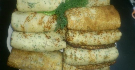 Сырные блинчики с мясом