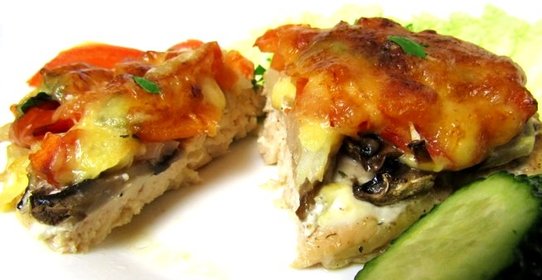 Индейка с грибами в духовке