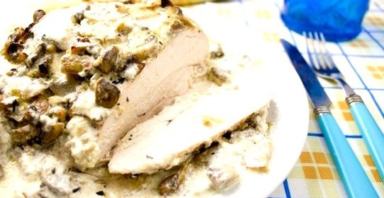 Куриное филе в сливочно-грибном соусе