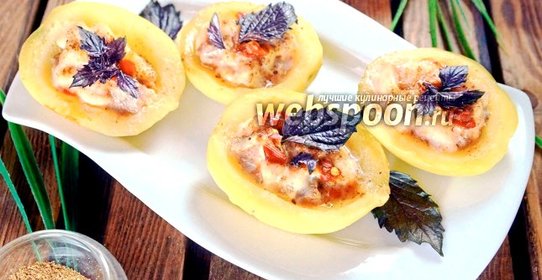 Тарталетки из отварного картофеля с морским языком