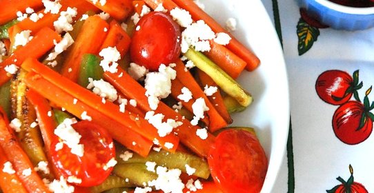 Тушеные овощи с фетой