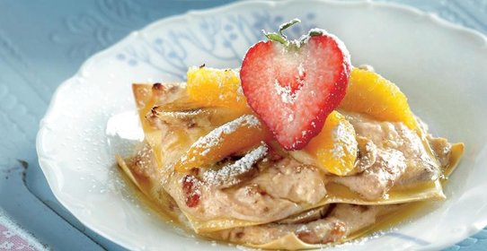 Сладкая фруктовая лазанья