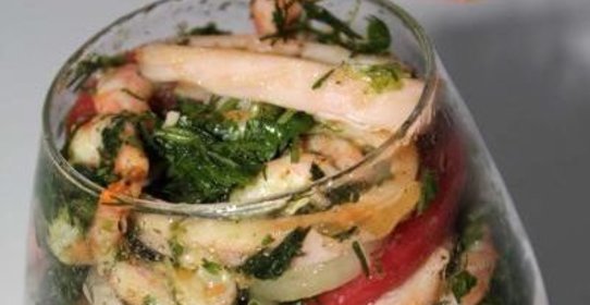 Кальмары с креветками