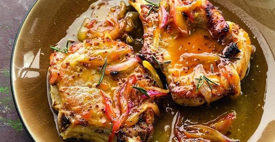 Свинина в апельсиново-горчичном соусе