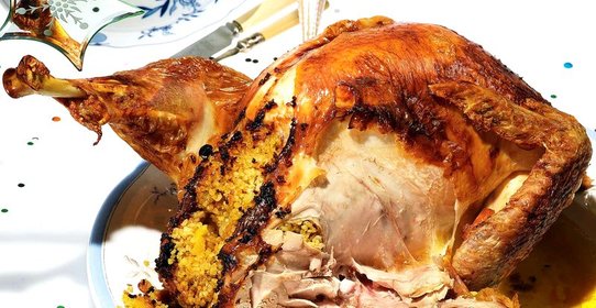 Индейка, фаршированная сладким булгуром