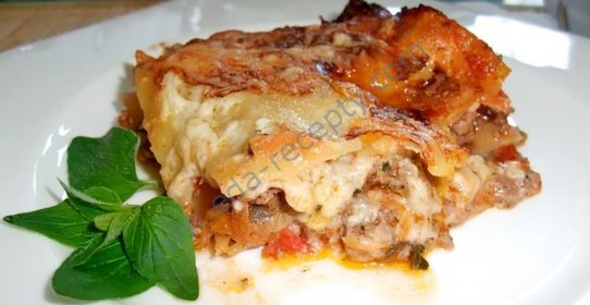 Лазанья с фаршем бешамель домашняя в духовке