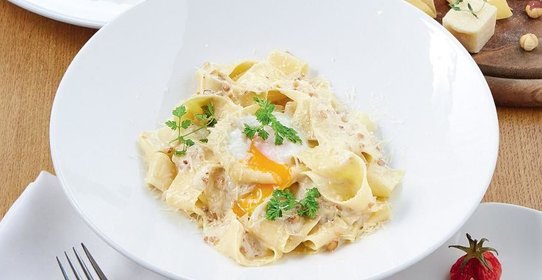 Паста с низкотемпературным яйцом