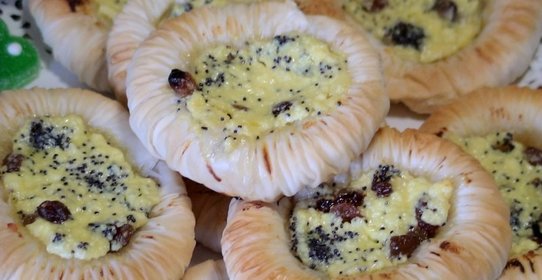 Ватрушки «Гнезда» из теста фило