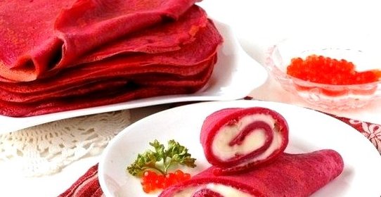 Свекольные блины на ряженке