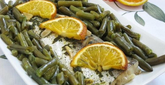 Рыба с фасолью