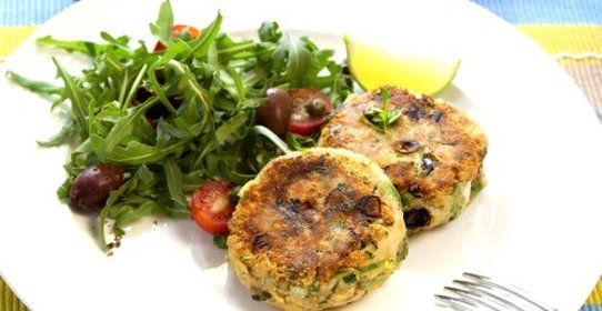 Рыбные котлеты со шпинатом