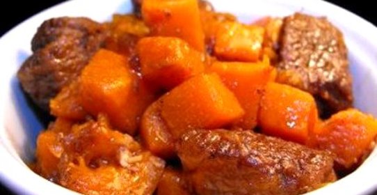Рагу из говядины с тыквой и пивом