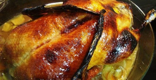 Новогодняя запеченная утка с апельсинами в духовке