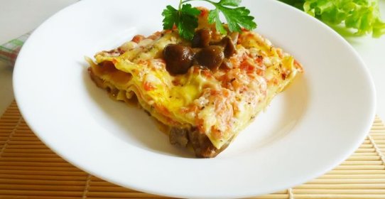 Лазанья с опятами