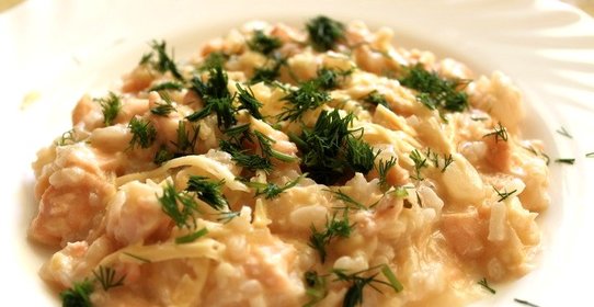 Ризотто с семгой