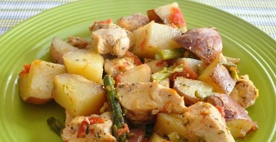 Куриная грудка с картошкой в духовке