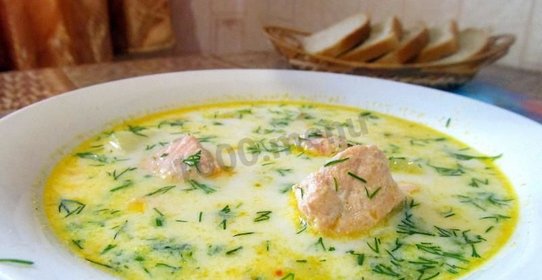 Уха по-фински из форели со сливками