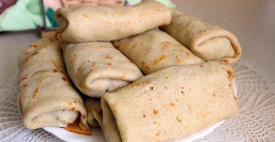 Пшенично - ржаные блины с картофельной начинкой