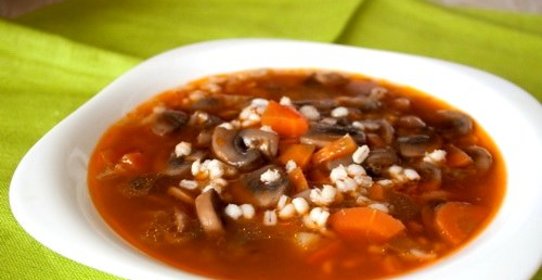 Грибной суп с перловкой