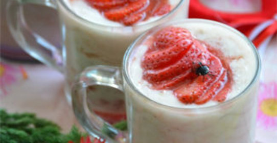 Кисель молочный с клубникой