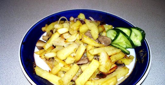 Картофель жареный с грибами по правилам