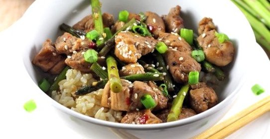 Свинина со спаржей