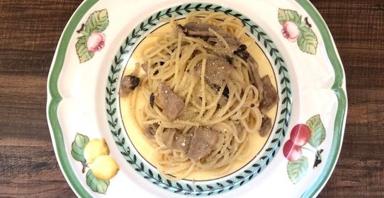 Паста с грибами в сливочном соусе