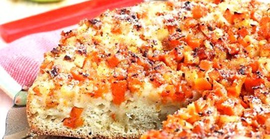 Открытый пирог с тыквой и яблоками