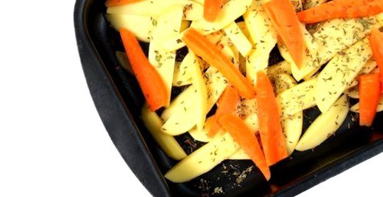 Запеченые овощи в лимонном соке со шнитт-луком