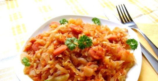 Рагу с сосиской