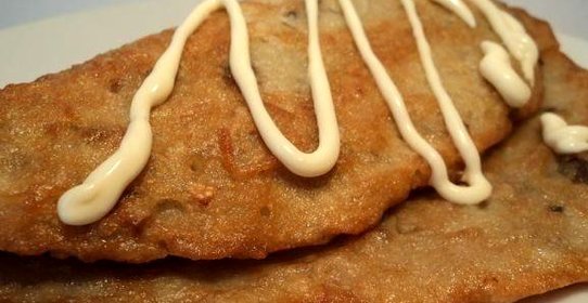 Картофельные блины с грибами