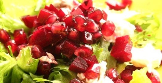 Винегрет с апельсином и козьим сыром