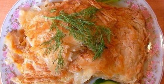 Слоеный пирог с капустой