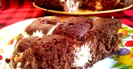 Вишневый пирог с творогом