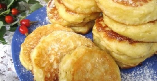 Постные оладьи с яблоками