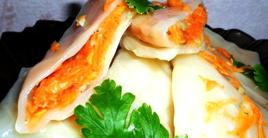 Капустные трубочки с морковью