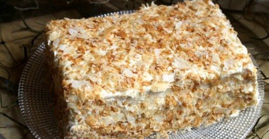 Наполеон из готового слоеного теста со сгущенкой