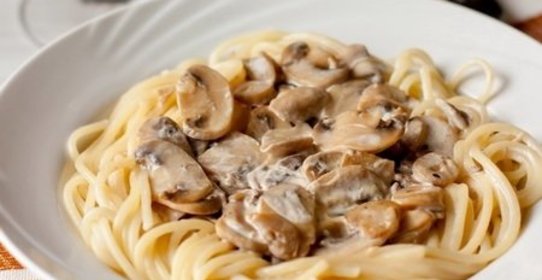 Спагетти с шампиньонами