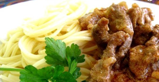 Бефстроганов с грибами