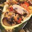 Кабачок, фаршированный пшеном с грибами