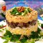 Салат слоеный с курицей и шампиньонами