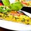Омлет со сливочным маслом и луком пореем