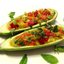 Фаршированный овощами кабачок