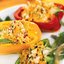 Перцы, фаршированные пшеном, кукурузой и фетой