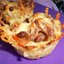Картофельные корзиночки с мясом и сыром