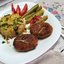 Пюре из картофеля и топинамбура с котлетами из мяса с топинамбуром